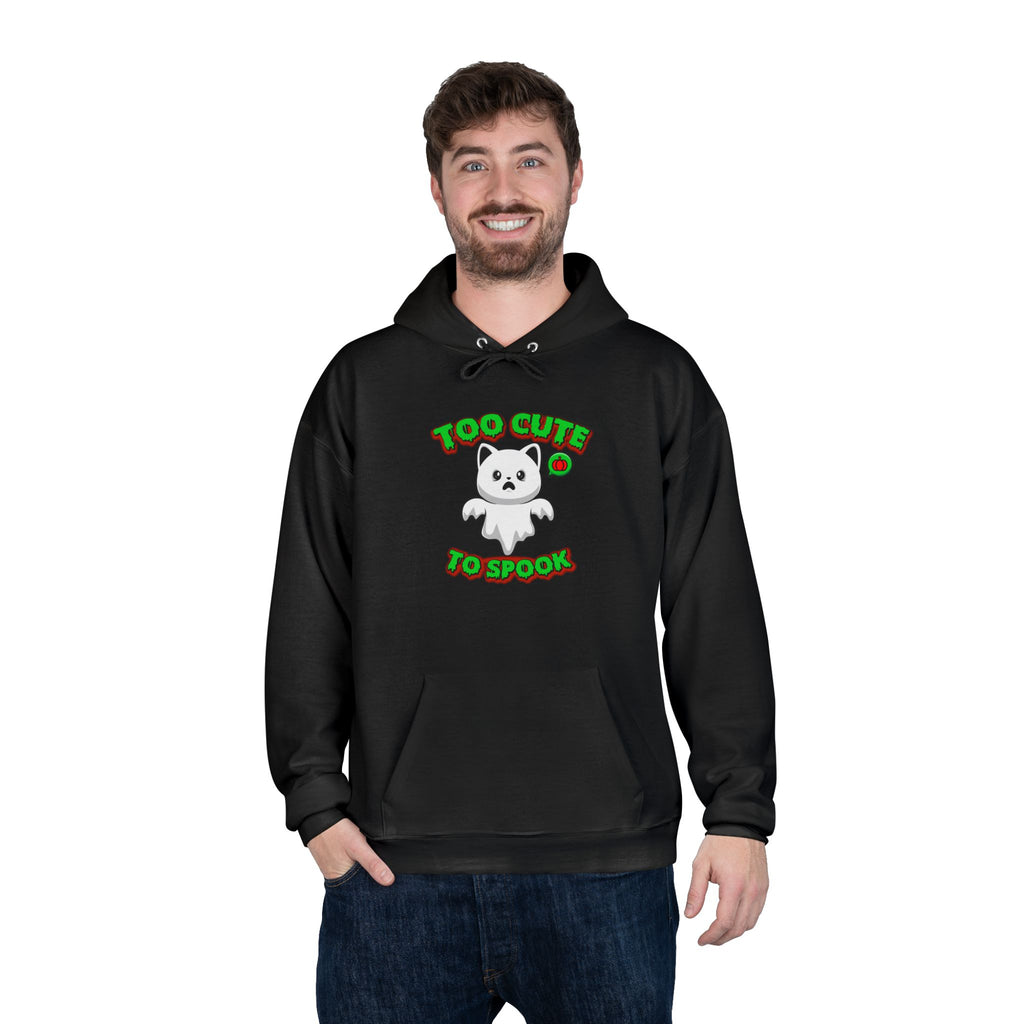 Halloween Cat Costume Unisex Hoodie Sweatshirt, Too Cute To Spook, Ghost Cat Gift, Cat Lover Apparel, Halloween Gift Idea, Vibrant Colors