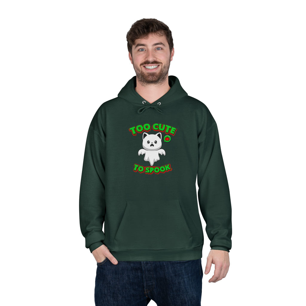 Halloween Cat Costume Unisex Hoodie Sweatshirt, Too Cute To Spook, Ghost Cat Gift, Cat Lover Apparel, Halloween Gift Idea, Vibrant Colors