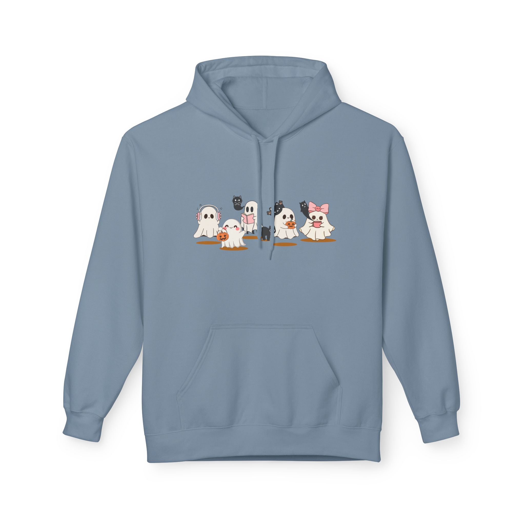 Ghost Reading, Coffee, Music y Cat Sweater, Halloween Sweatshirt for Book Lovers, Teachers y Librarians, Spooky Cute Gift