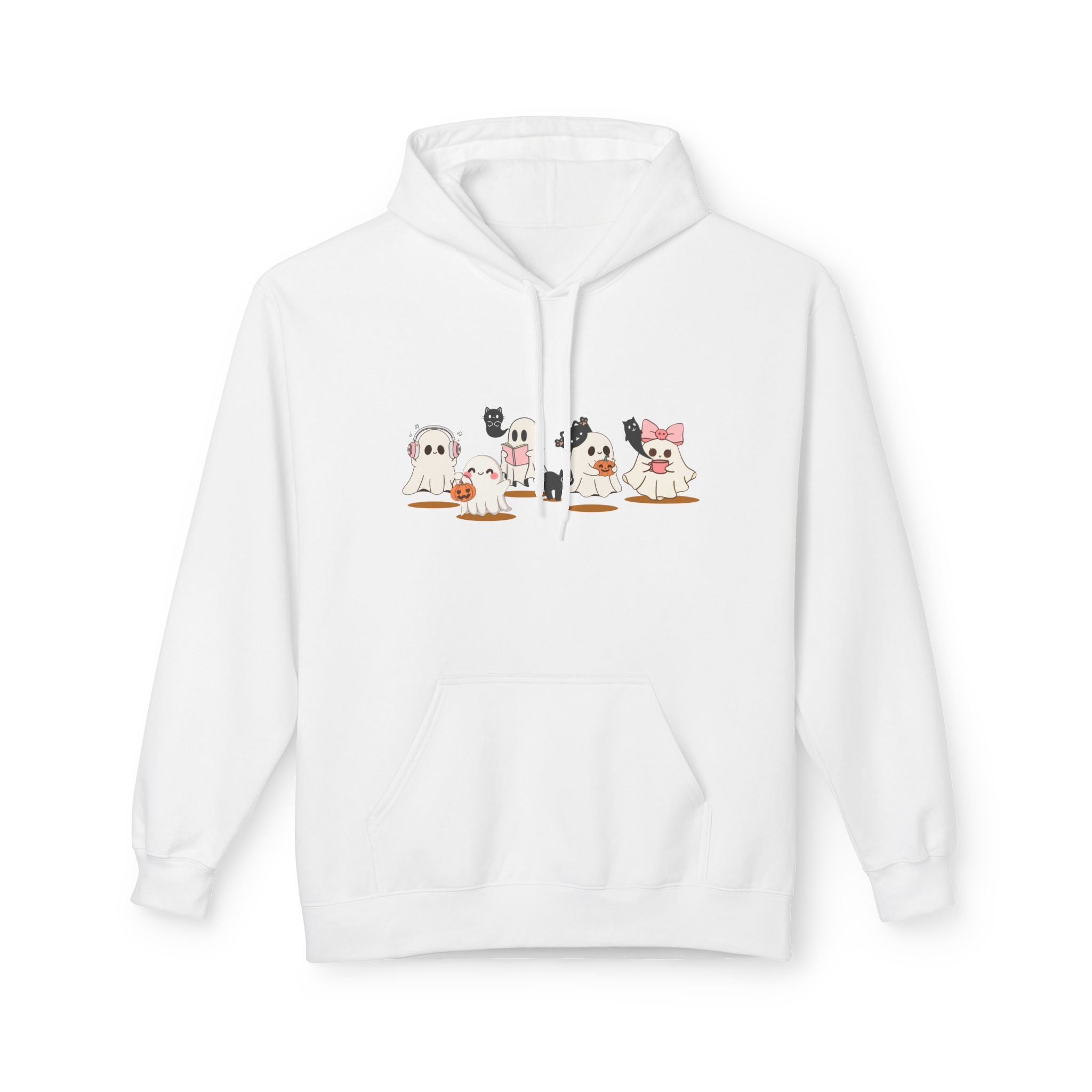 Ghost Reading, Coffee, Music y Cat Sweater, Halloween Sweatshirt for Book Lovers, Teachers y Librarians, Spooky Cute Gift