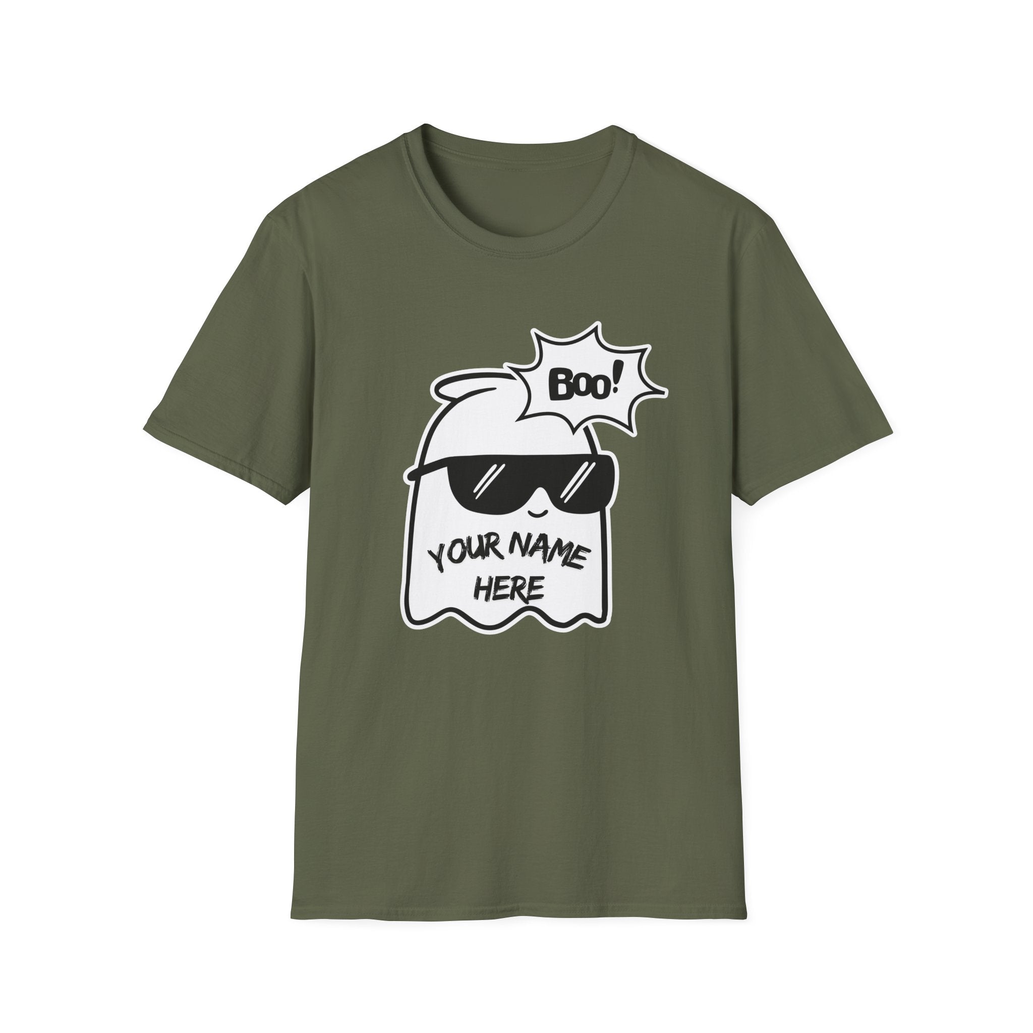 Customizable Ghost T-Shirt for Stylish Families - Personalized Halloween Tee, Cool Family Shirt, Fun Ghost Design, Unisex Halloween Costume,