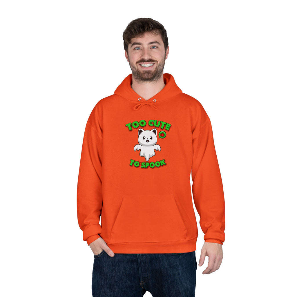 Halloween Cat Costume Unisex Hoodie Sweatshirt, Too Cute To Spook, Ghost Cat Gift, Cat Lover Apparel, Halloween Gift Idea, Vibrant Colors