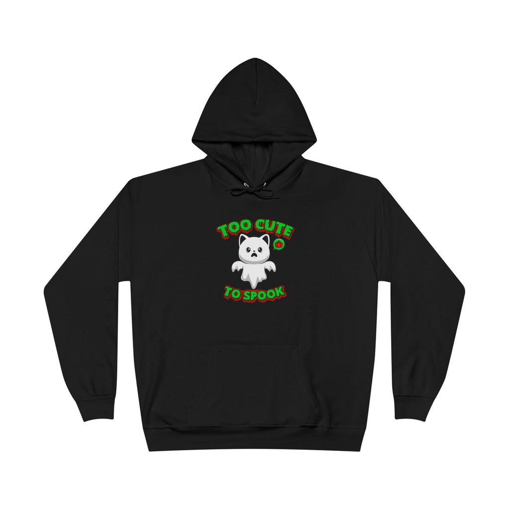 Halloween Cat Costume Unisex Hoodie Sweatshirt, Too Cute To Spook, Ghost Cat Gift, Cat Lover Apparel, Halloween Gift Idea, Vibrant Colors