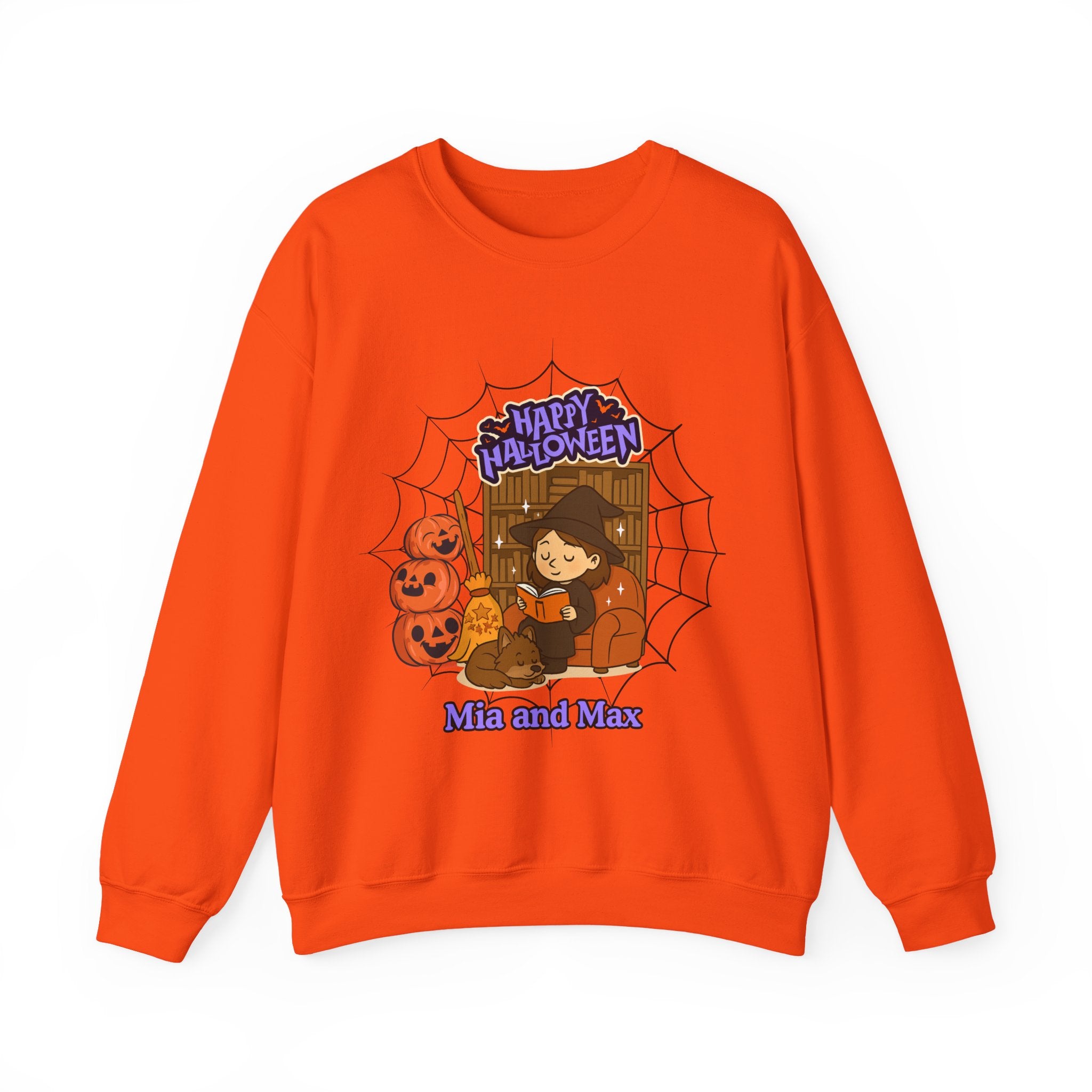 Halloween Witch and Wolf Personalized Sweatshirt, Halloween Crewneck, Halloween Sweater, Halloween Jumper, Halloween Top