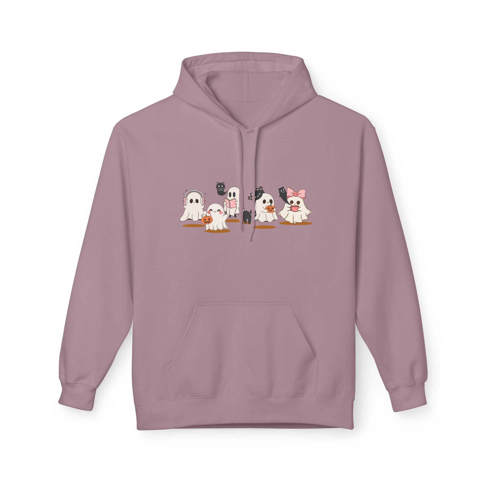 Ghost Reading, Coffee, Music y Cat Sweater, Halloween Sweatshirt for Book Lovers, Teachers y Librarians, Spooky Cute Gift