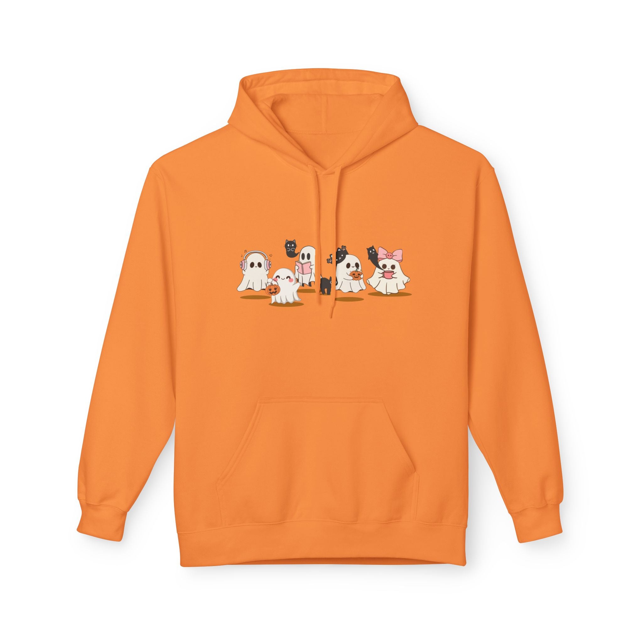 Ghost Reading, Coffee, Music y Cat Sweater, Halloween Sweatshirt for Book Lovers, Teachers y Librarians, Spooky Cute Gift