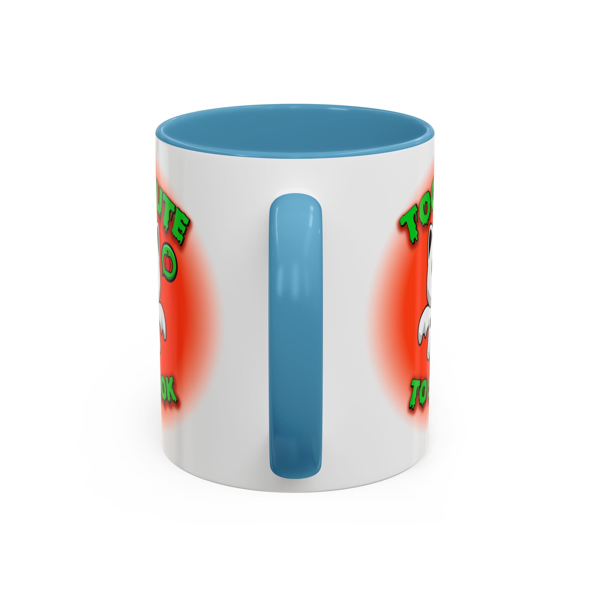 Halloween Accent Mug, Cute Ghost Cat, Too Cute To Spook, Custom Name Gift, Cat Lover Mug, Spooky Season Cup, Orange and White, Pink Handle,