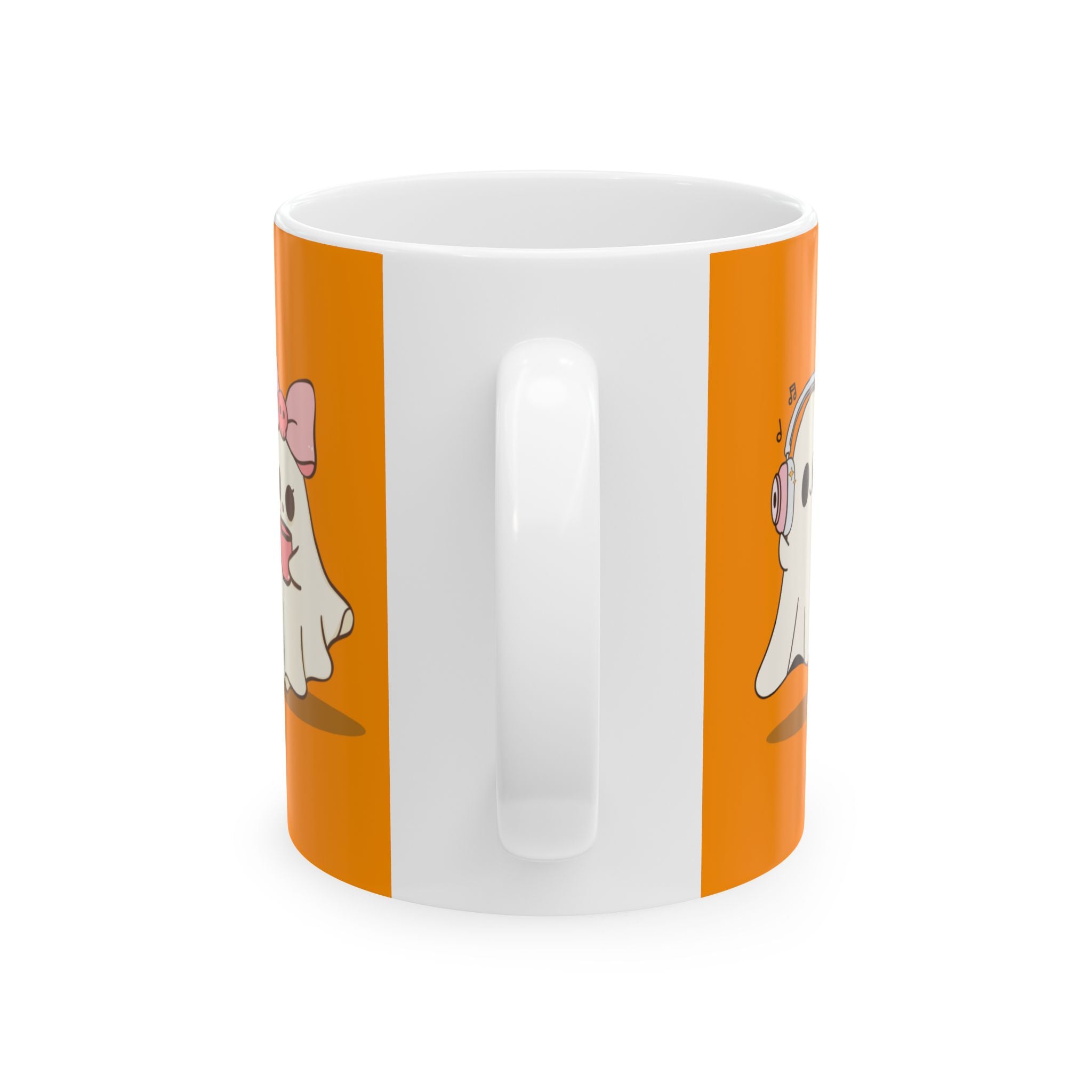Ghostly Friends Ceramic Mug, Halloween Cat Lovers Gift, Cute Coffee Cup, Spooky Tea Mug, Halloween Decor, Cat Lady Gift