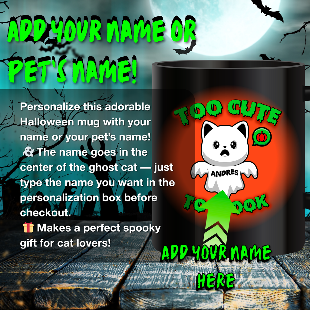 Cute Halloween Mug, Perfect Gift for Cat Lovers, Fun Coffee Cup, Spooky Decor, Personalized Drinkware