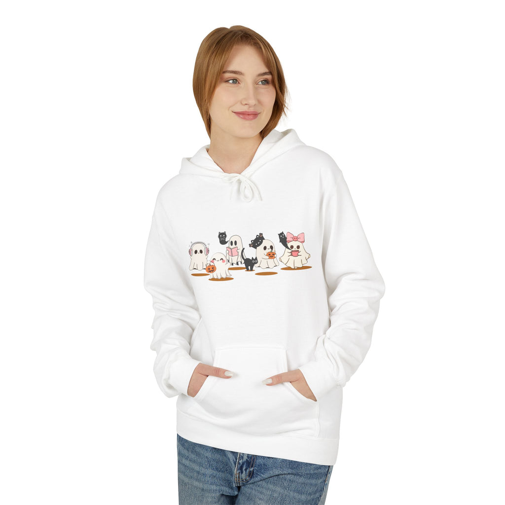 Ghost Reading, Coffee, Music y Cat Sweater, Halloween Sweatshirt for Book Lovers, Teachers y Librarians, Spooky Cute Gift