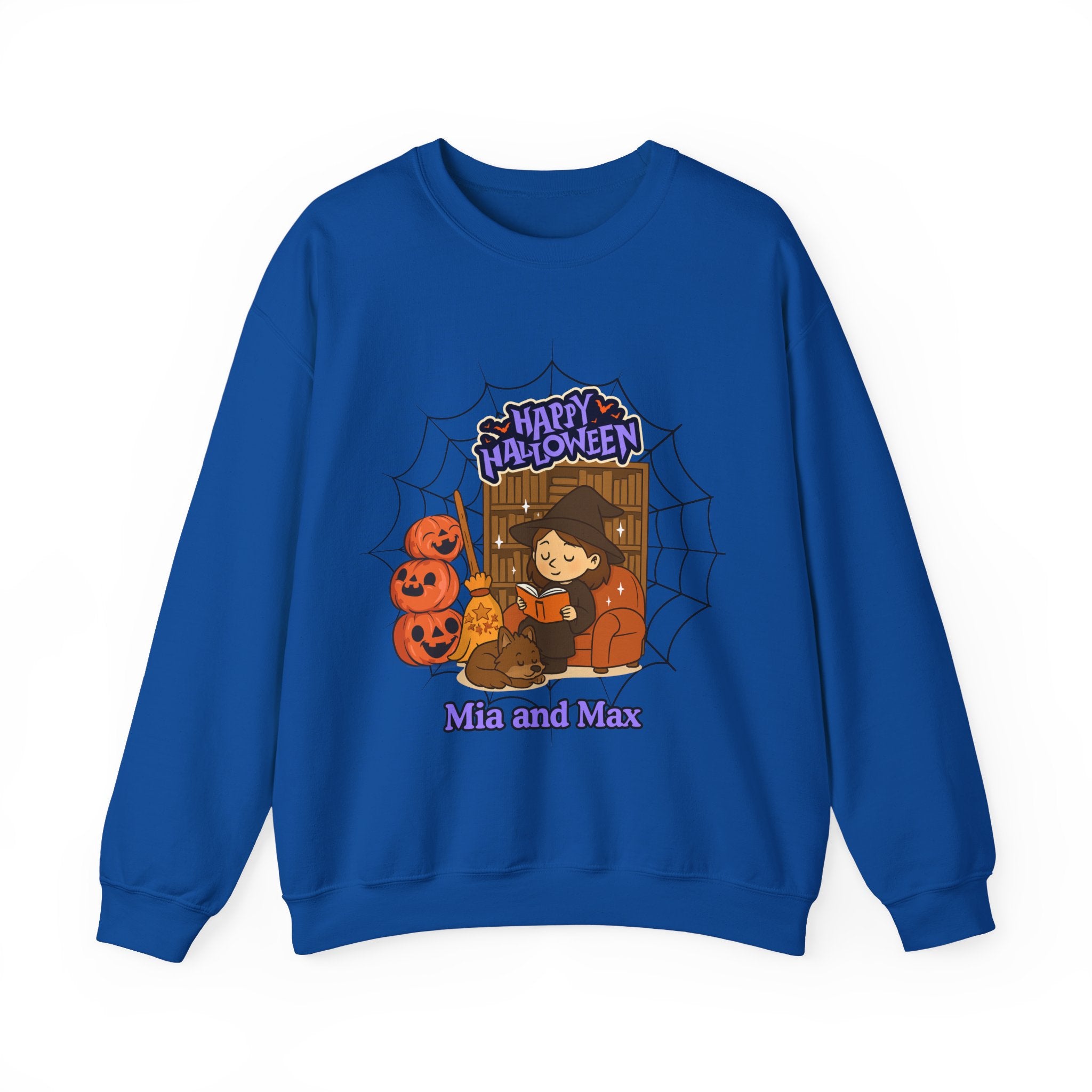 Halloween Witch and Wolf Personalized Sweatshirt, Halloween Crewneck, Halloween Sweater, Halloween Jumper, Halloween Top