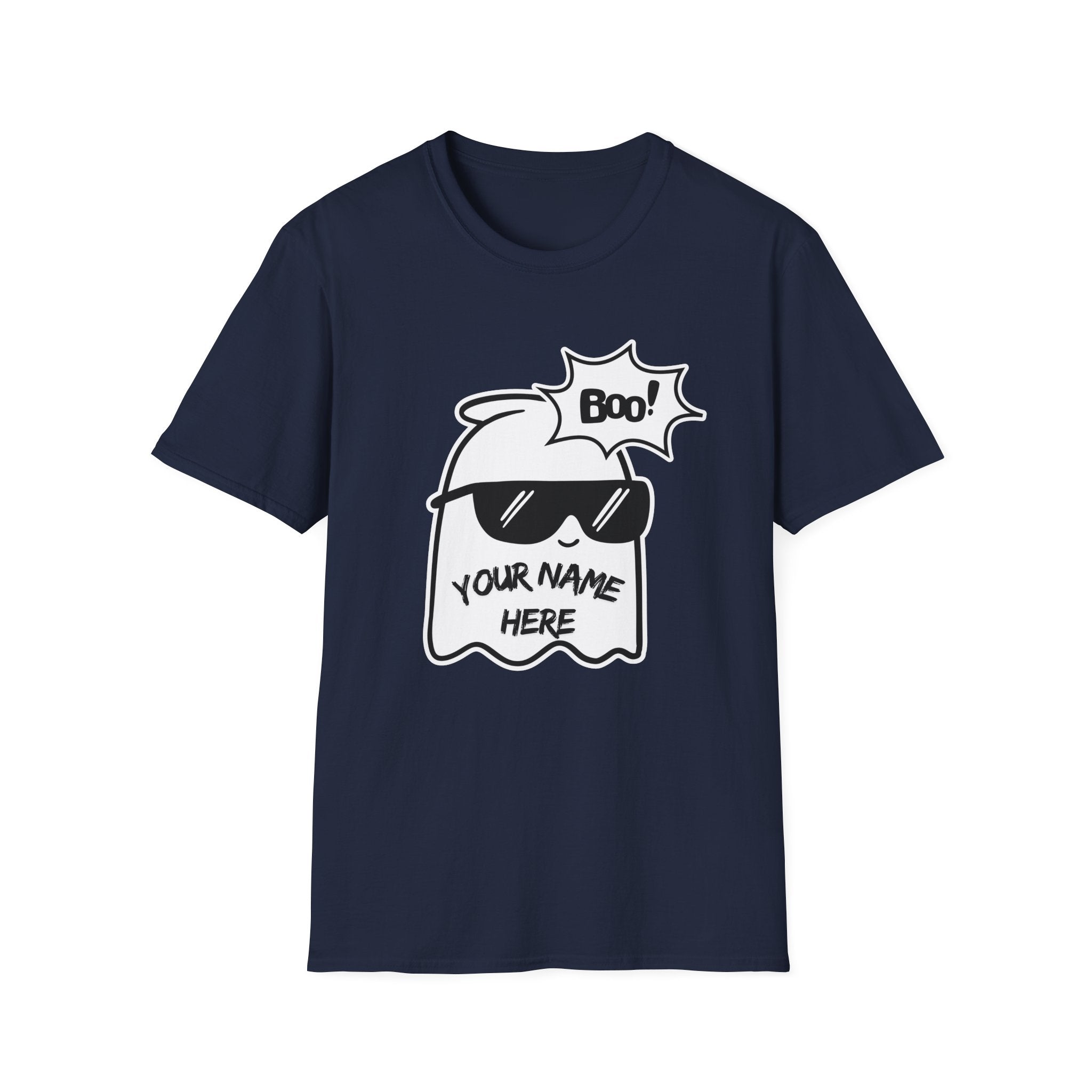 Customizable Ghost T-Shirt for Stylish Families - Personalized Halloween Tee, Cool Family Shirt, Fun Ghost Design, Unisex Halloween Costume,