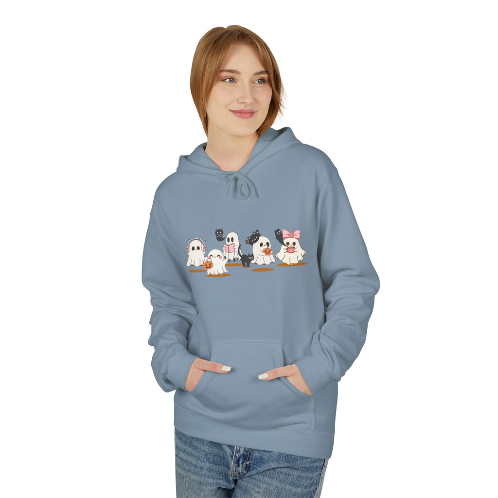 Ghost Reading, Coffee, Music y Cat Sweater, Halloween Sweatshirt for Book Lovers, Teachers y Librarians, Spooky Cute Gift