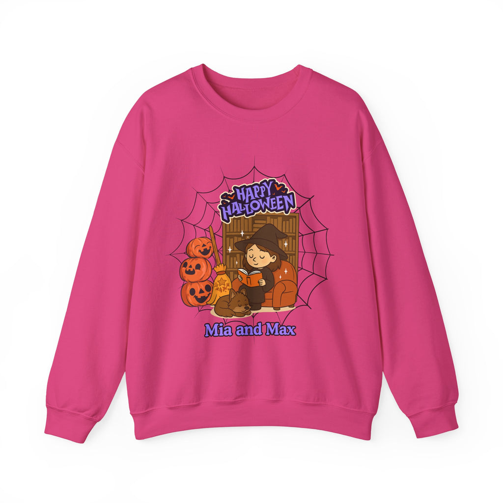 Halloween Witch and Wolf Personalized Sweatshirt, Halloween Crewneck, Halloween Sweater, Halloween Jumper, Halloween Top