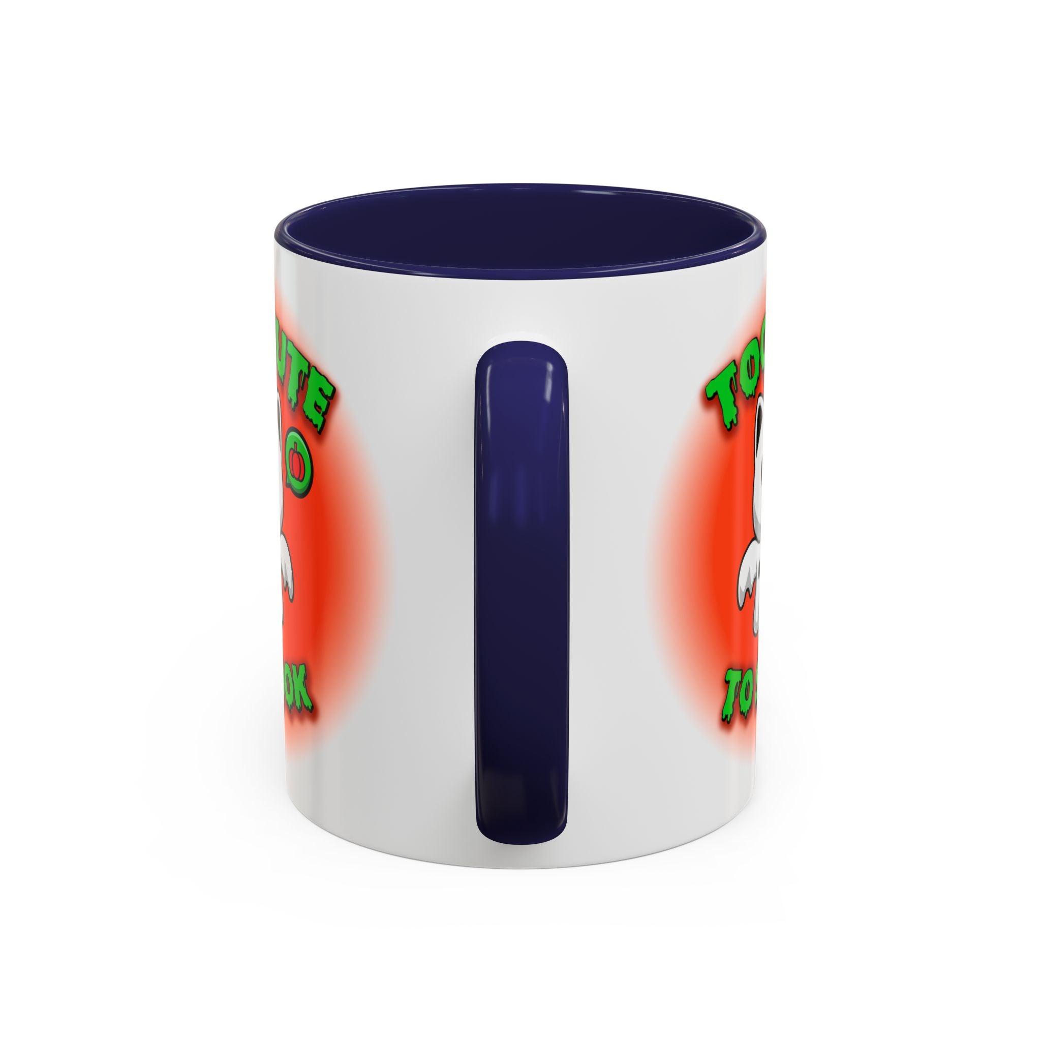 Halloween Accent Mug, Cute Ghost Cat, Too Cute To Spook, Custom Name Gift, Cat Lover Mug, Spooky Season Cup, Orange and White, Pink Handle,