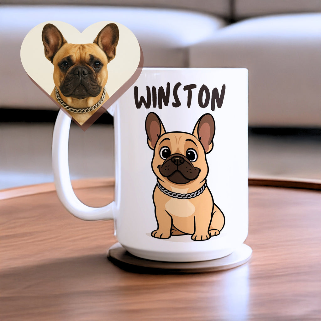Cute French Bulldog Coffee Mug - Pet Lover Gift, Dog Owner Mug, Winston Mug, Personalized Pet Cup, Funny Dog Gift