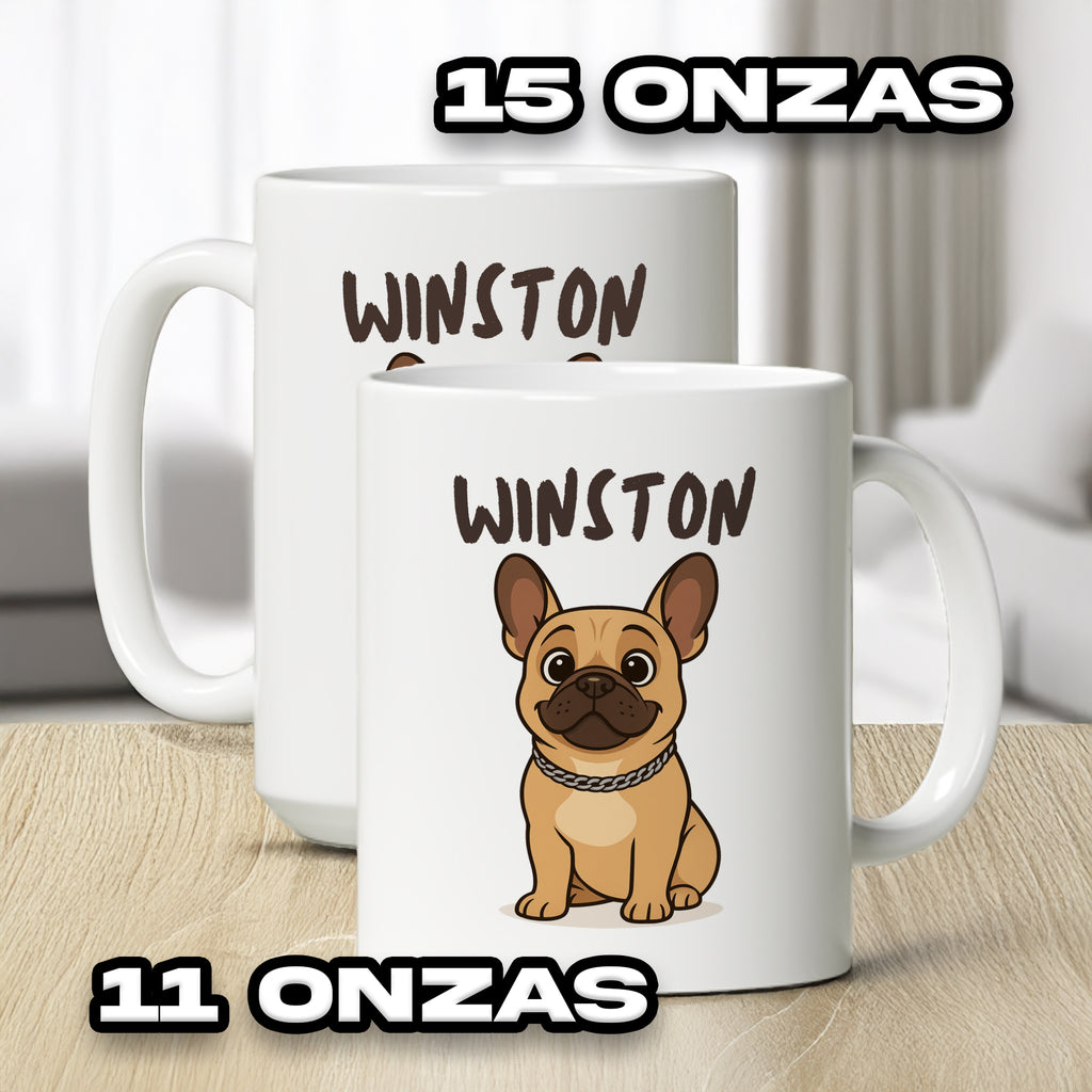 Cute French Bulldog Coffee Mug - Pet Lover Gift, Dog Owner Mug, Winston Mug, Personalized Pet Cup, Funny Dog Gift