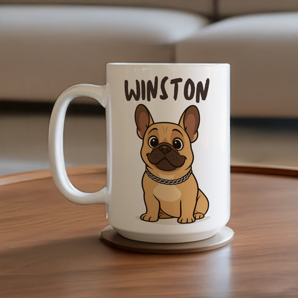Cute French Bulldog Coffee Mug - Pet Lover Gift, Dog Owner Mug, Winston Mug, Personalized Pet Cup, Funny Dog Gift
