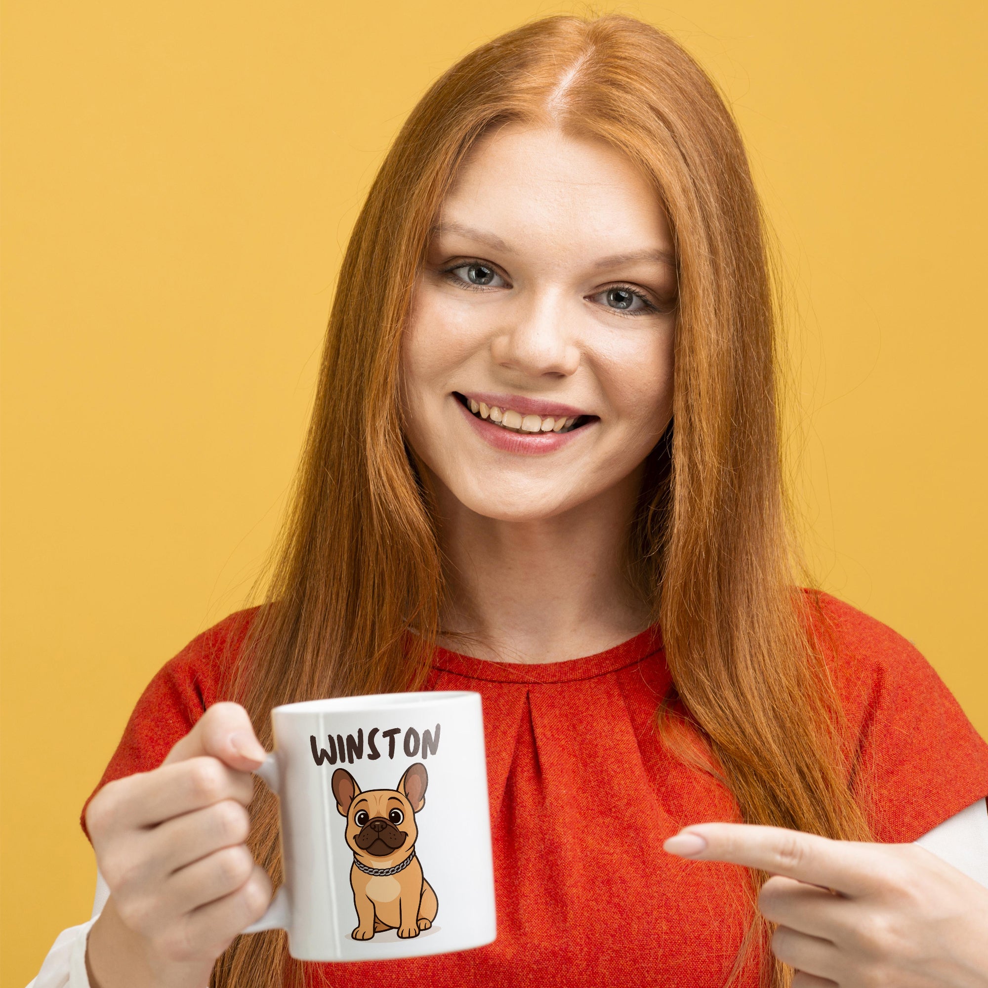Cute French Bulldog Coffee Mug - Pet Lover Gift, Dog Owner Mug, Winston Mug, Personalized Pet Cup, Funny Dog Gift
