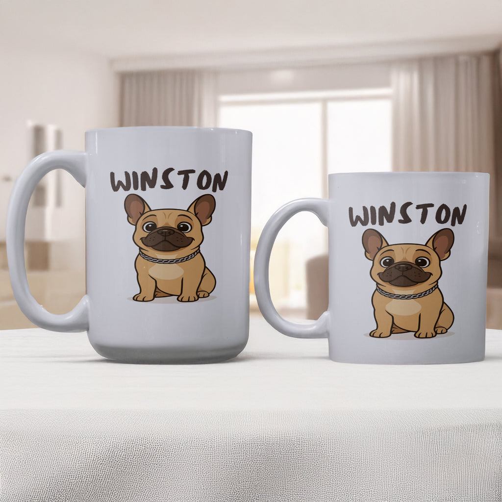 Cute French Bulldog Coffee Mug - Pet Lover Gift, Dog Owner Mug, Winston Mug, Personalized Pet Cup, Funny Dog Gift