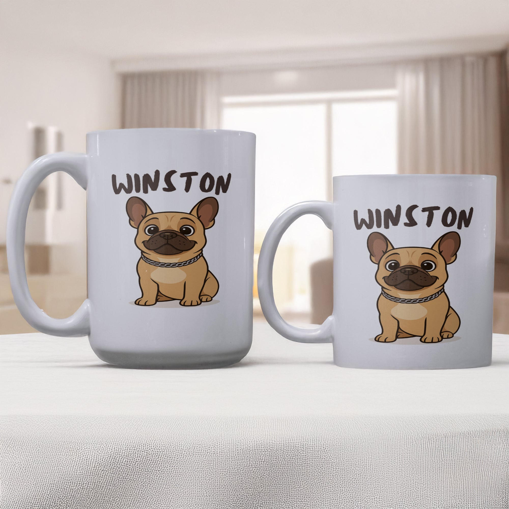 Cute French Bulldog Coffee Mug - Pet Lover Gift, Dog Owner Mug, Winston Mug, Personalized Pet Cup, Funny Dog Gift